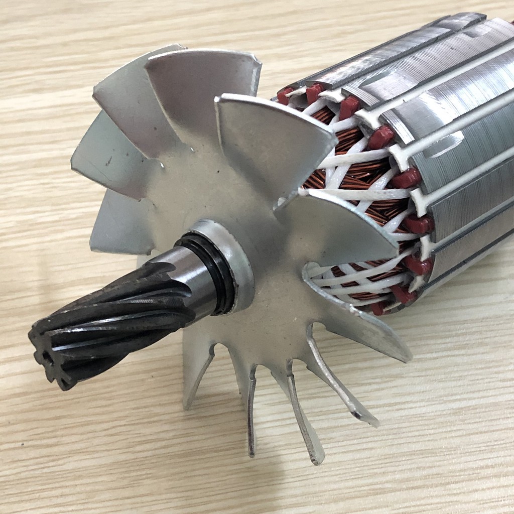 Rotor cắt sắt Rakuten - CLASSIC 8 Răng Thân 55mm Dài 192mm dây đồng 220V - Tặng chổi than