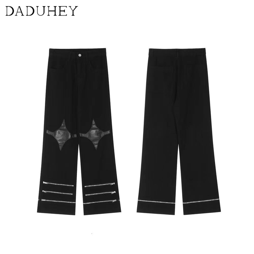 Quần dài ống rộng phối dây kéo thời trang hip hop