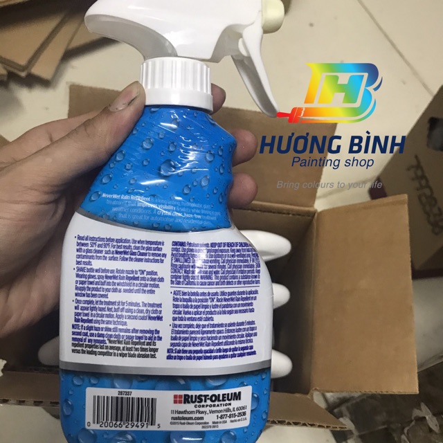 Chai xịt Nano chống bám nước bề mặt gương, kính Neverwet rain repellent (325ml)