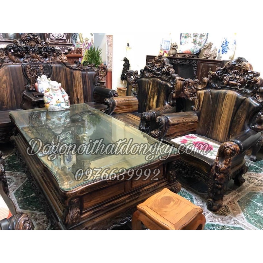 Bộ hoàng gia gỗ mun, bàn ghế gỗ mun đồng kỵ