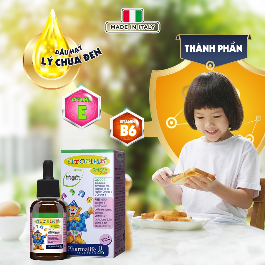 Siro Fitobimbi Omega 3 Junior tăng sức đề kháng cho bé, bổ mắt, phát triển não bộ, hỗ trợ miễn dịch cho trẻ (30ml)