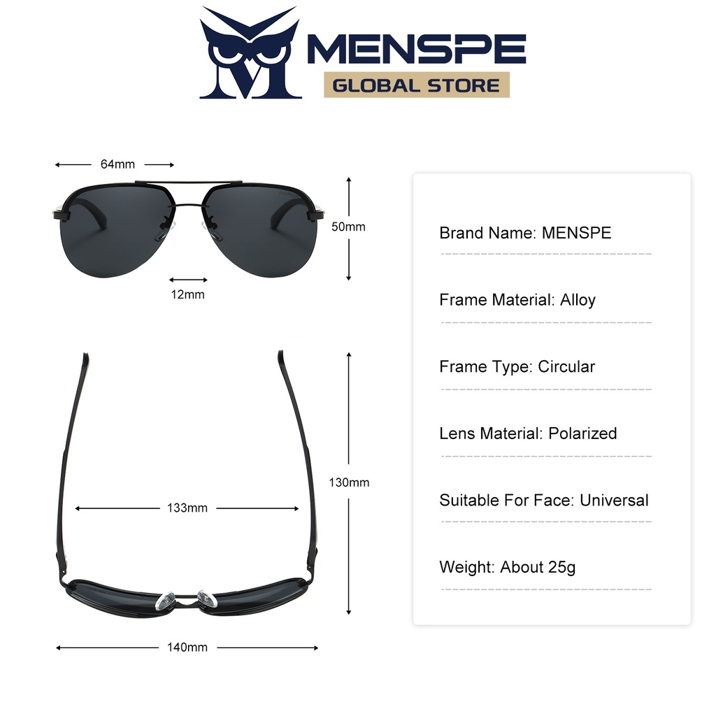 MENSPE Kính mát MENSPE phân cực thời trang cho nam