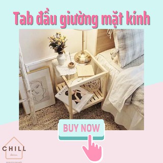 Kệ để đồ mặt kính 2 tầng đa năng - Kệ đầu giường  Chill decor