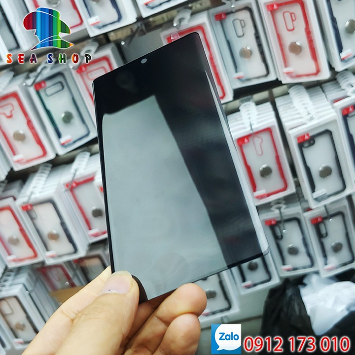 Kính chống nhìn trộm Samsung Galaxy Note 10 Plus full màn hình / Miếng dán cường lực Samsung Note 10 Pro, Plus tràn viền