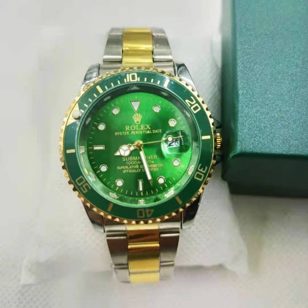 Rolex Đồng Hồ Đeo Tay Thạch Anh Tròn Bằng Thép Silica gel Chống Nước Cổ Điển Sang Trọng Cá Tính Cho Cặp Đôi Xu Hướng Thời Thượng
