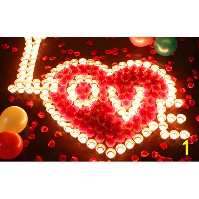 SET Nến Tealight Tỏ tình, trang trí sinh nhật 2020 (  120 nến tealight + 100 cánh hoa hồng)