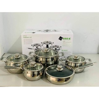 BỘ NỒI INOX 5 MÓN ARBER AB06SCC TAY CẦM CHỐNG NÓNG