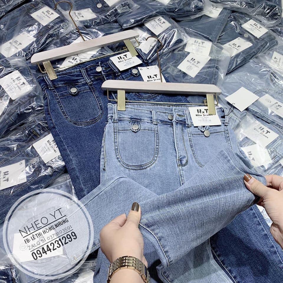 Quần jean hai túi cúc cài trước