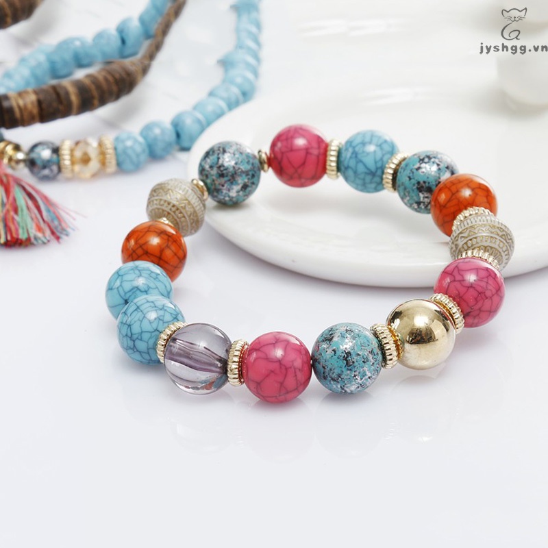 Set 3 Vòng Tay Chuỗi Hạt Nhân Vật Hoạt Hình Vintage Cho Nữ
