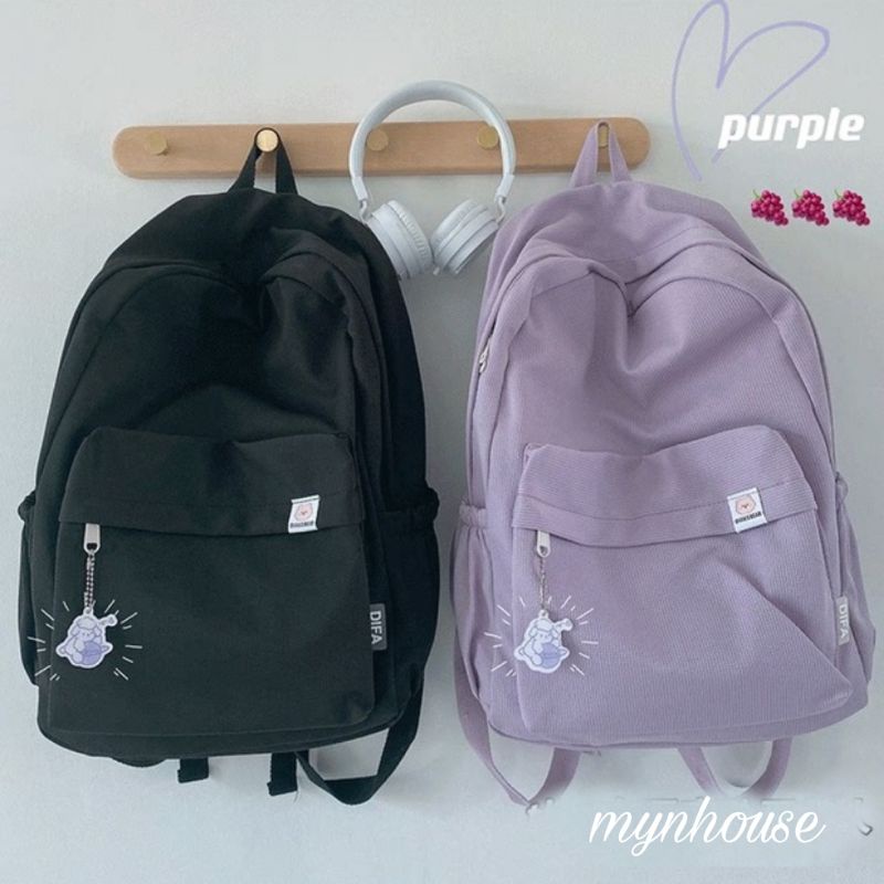 Balo Trơn Basic Ulzzang Màu Pastel  B35