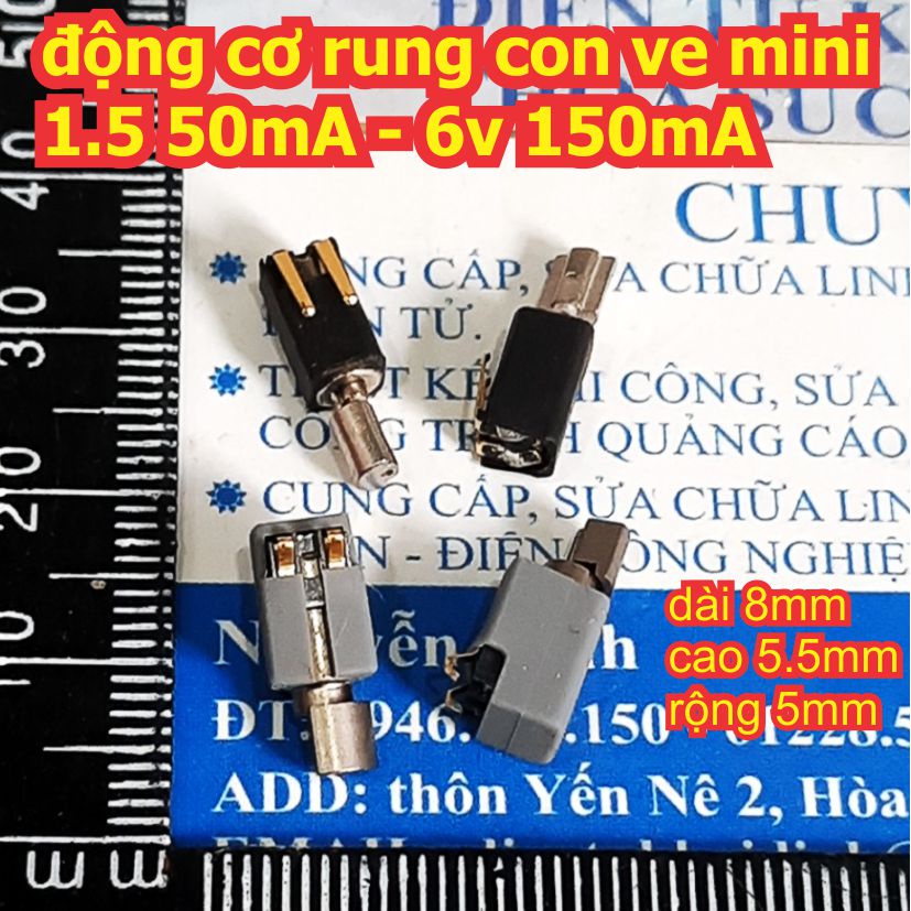 5 con động cơ rung con ve mini 1.5 50mA - 6v 150mA kde3034