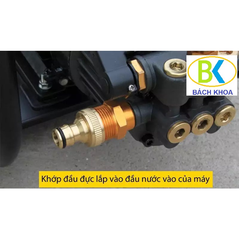 KHỚP NỐI ĐỒNG ĐẦU VÀO ren trong 25mm CHO MÁY XỊT RỬA CAO ÁP - thay thế khớp nhựa