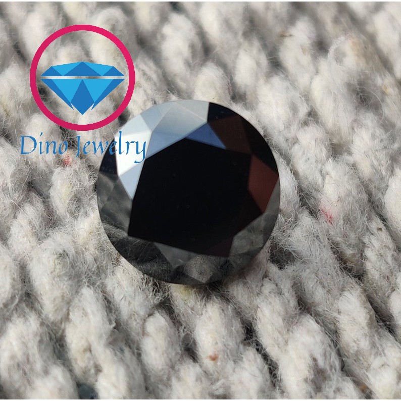 Kim cương nhân tạo cao cấp Moissanite màu đen (size 4-7.5 mm)