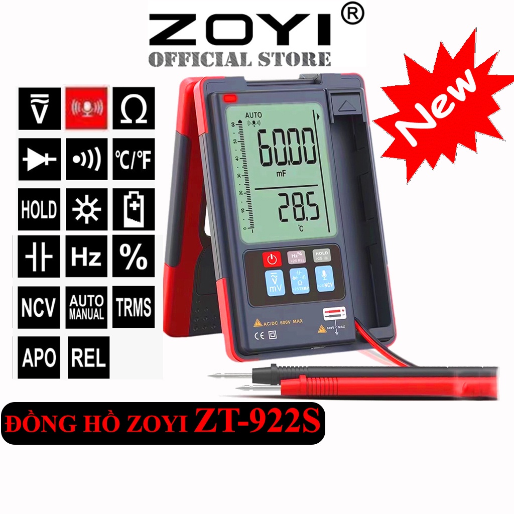 Đồng Hồ Đo Điện Vạn Năng Zoyi Zt-922 Và Zt-922S Điều Khiển Bằng Giọng Nói - Bảo Hành 12 Tháng