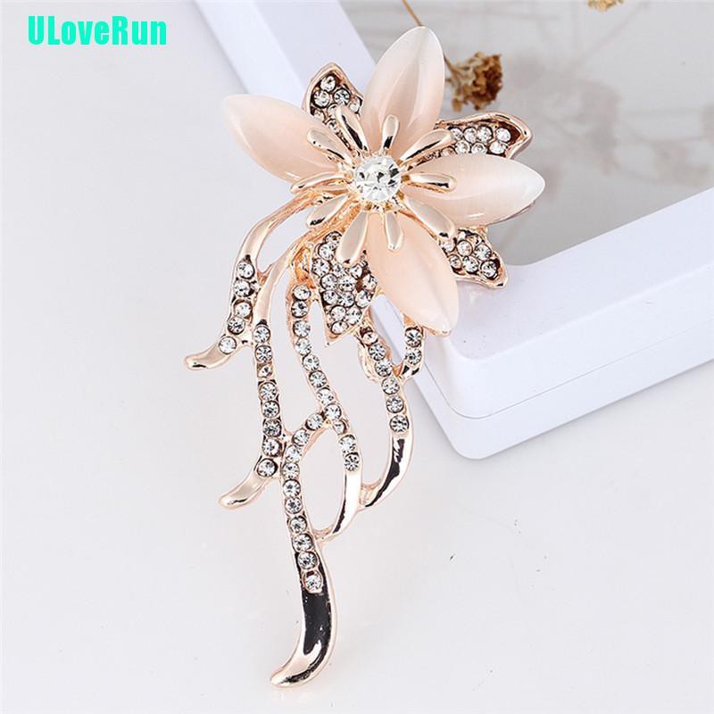 Ghim Cài Áo Hình Hoa Đính Đá Opal Thời Trang Cho Nữ