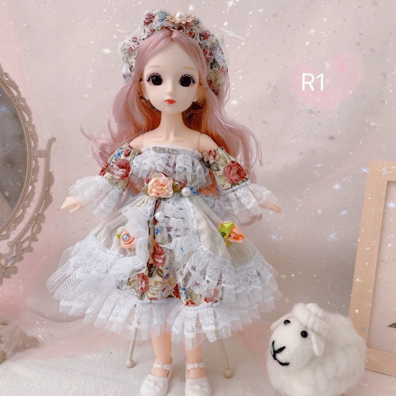 Búp Bê Barbie BJD 3D 30cm Xinh Xắn Đáng Yêu B31B - 23 khớp vận động