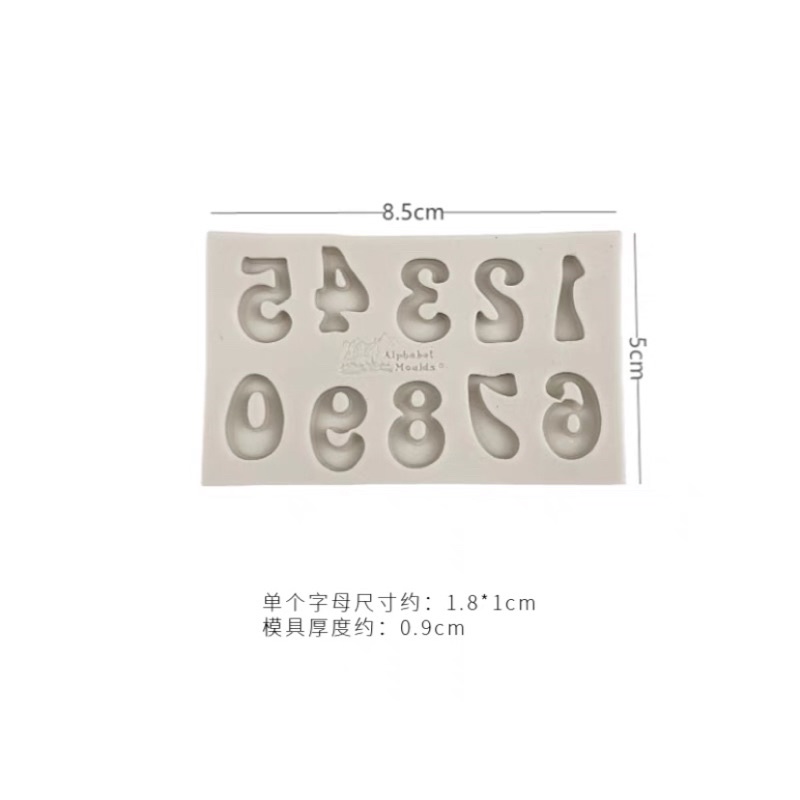 Khuôn silicone chữ (thường+hoa+số) fondant/đất sét
