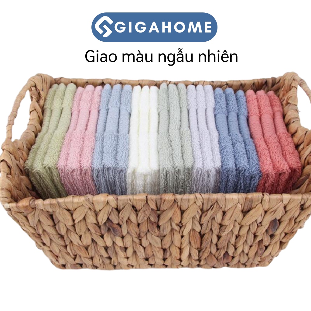 Khăn Mặt Dệt Bông 34x34cm Kháng Khuẩn, Thấm Hút Tốt GIGAHOME 8262