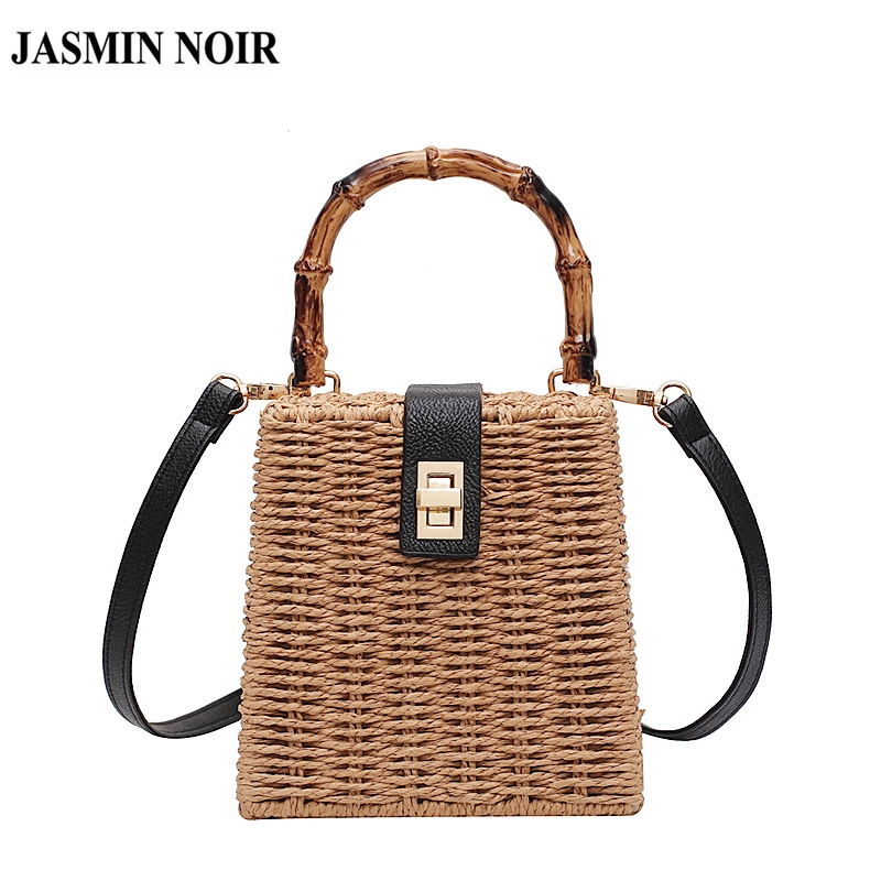 Túi Đeo Chéo JASMIN NOIR Bằng Rơm Phong Cách Cổ Điển Đơn Giản Cho Nữ