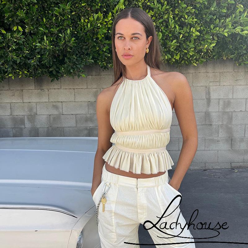 Áo Sát Nách Hở Lưng Phối Dây Cột Thời Trang Mùa Hè Cho Nữ