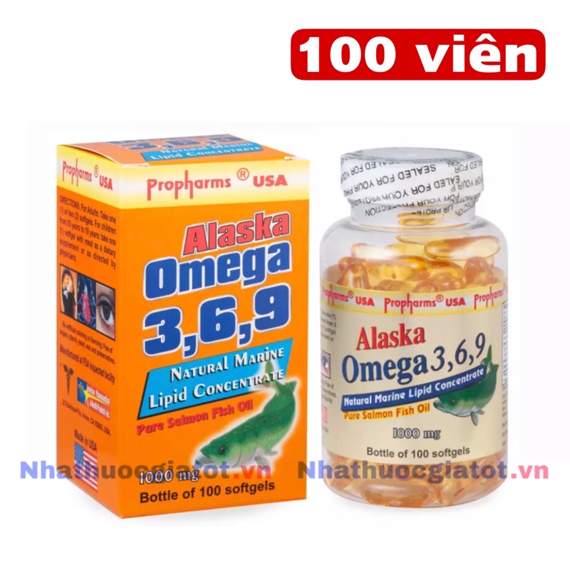 Viên dầu cá Alaska Omega 3,6,9 -Tốt cho tim mạch, tốt cho da, não, thị lực và khớp - Ngăn ngừa nguy cơ xơ