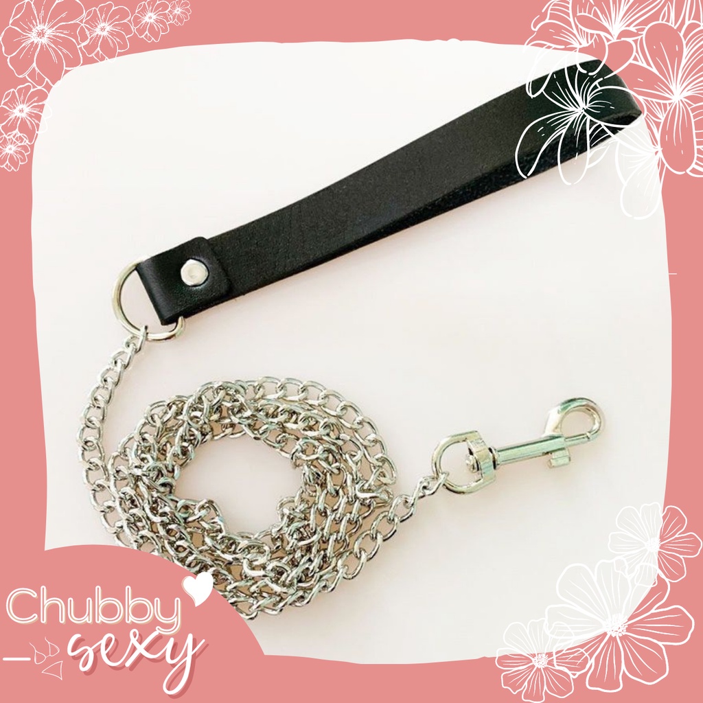 Vòng Cổ Choker Sexy Vòng Cổ Da Chốt Trái Tim Kèm Dây Xích Kéo -- PK14  Chubby.Sexy