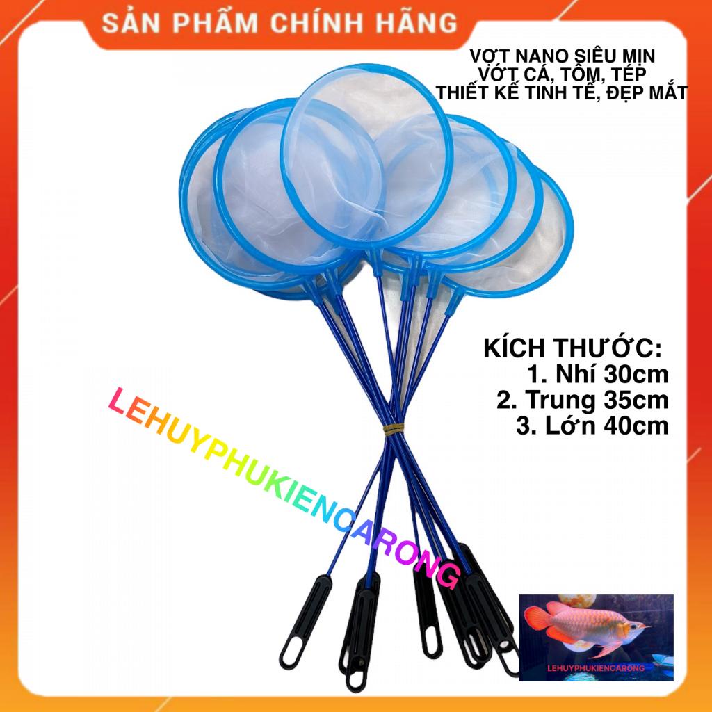 Vợt Bắt Cá Tròn Lưới NANO Siêu Mịn Kích Thước 30cm 35cm 40cm
