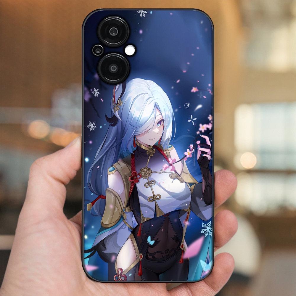 Ốp lưng Oppo Reno 8Z 5G viền đen in hình Shenhe Genshin Impact