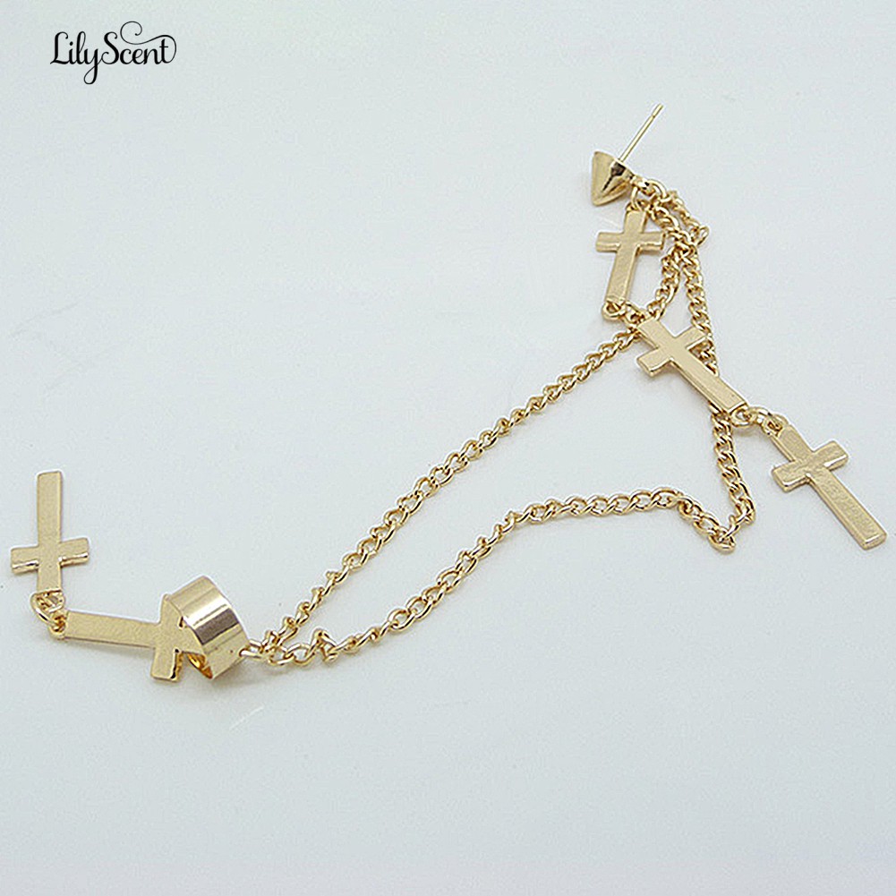 Đôi Bông Tai Dáng Dài Hình Thánh Giá Độc Đáo Cho Nữ