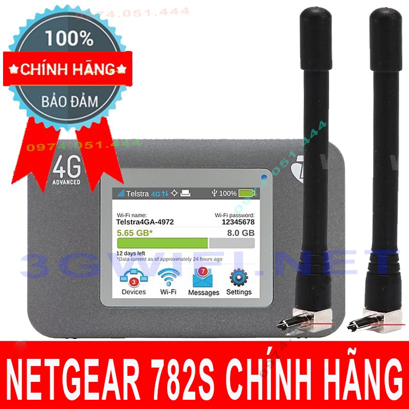 (Rẻ Vô Địch) Bộ phát wifi 4G Netgear Aircard 782S, AC800S Tốc Độ Cao, Có LCD Cảm Ứng