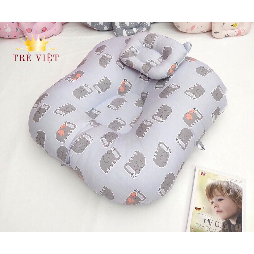 Gối Chống Trào Ngược Cho Bé ⚡FREESHIP⚡Vỏ gối 100% cotton mềm mại, Ruột gối 100% bông gòn không tạp chất (màu ngẫu nhiên)