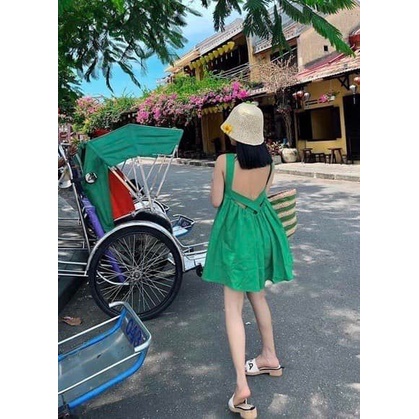 Đầm babydoll đi biển tặng kèm quần váy 2 dây chéo lưng dáng maxi thích hơp bận đi chơi tiệc tùng Ulzzang xukastore | BigBuy360 - bigbuy360.vn