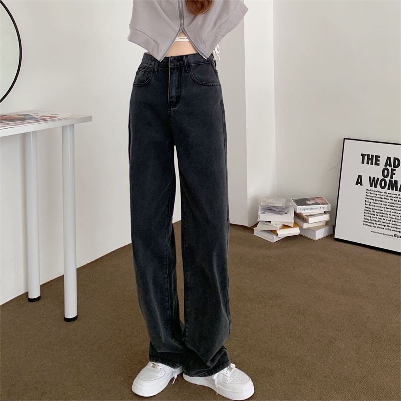 Quần jean nữ baggy ống suông  màu đen hàng loại 1 cao cấp 230NT | BigBuy360 - bigbuy360.vn