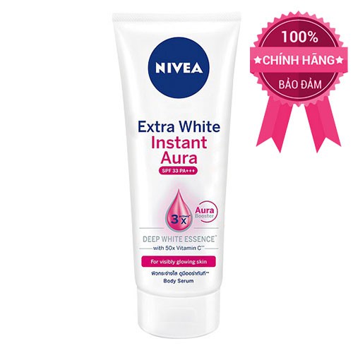 Serum dưỡng thể và giúp sáng da tức thì NIVEA Extra White Instant Aura SPF33 180ml