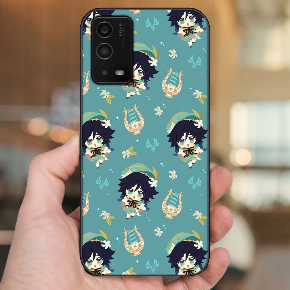 Ốp lưng Oppo A55 4G, A55 5G viền đen in hình Venti Genshin Impact