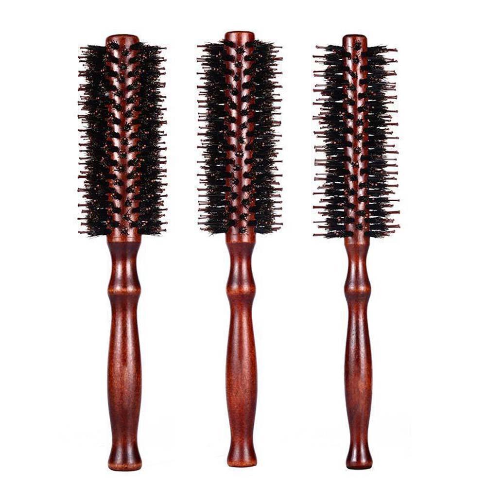 Lược Tròn Bằng Nylon Chống Tĩnh Điện Với Tay Cầm Bằng Gỗ Tiện Dụng