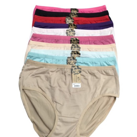 Quần chip lót nữ bigsize 3XL cạp cao trơn cho người già trẻ béo mập bầu 60kg 70kg 80kg Q44064; bikini