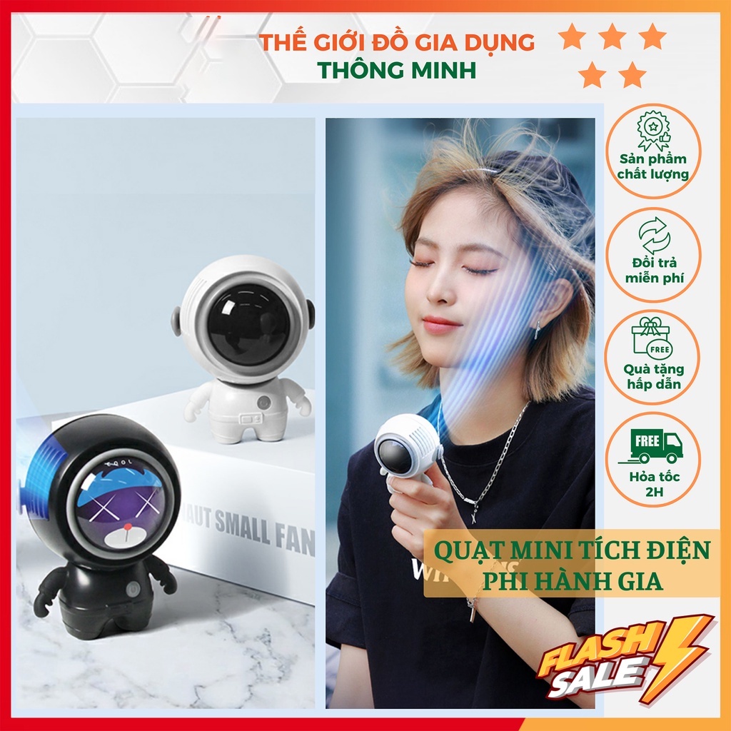 [MẪU MỚI 2022] Quạt Mini Tích Điện Đeo Cổ Phi Hành Gia, Quạt Sạc Tích Điện Mini Cầm Tay Thời Trang