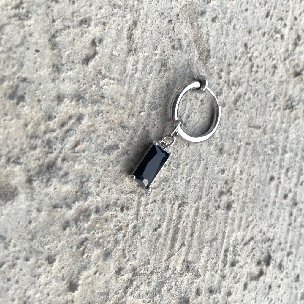 Bông tai hình thánh giá đính đá zircon phong cách hip hop cá tính cho nam và nữ