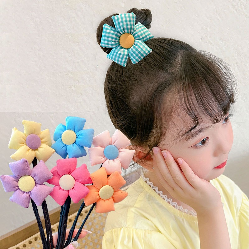 Dây Búi Tóc, Buộc Tóc Cho Bé Gái Định Hình Theo Ý Muốn Gắn Hoa - PKT13