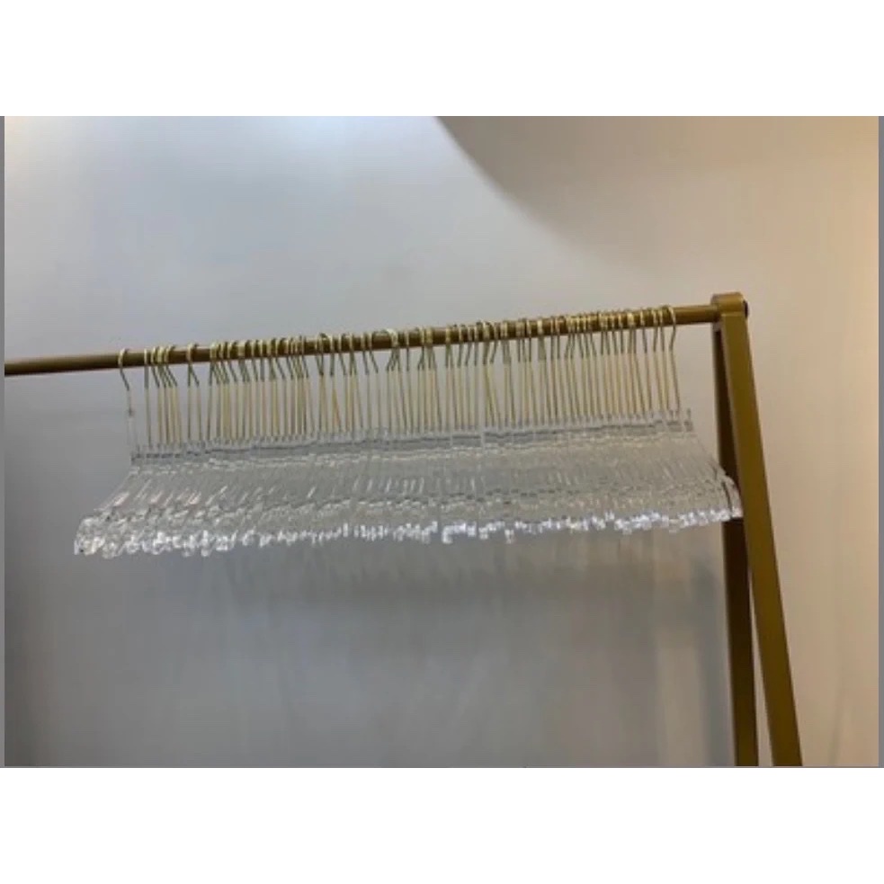 móc treo quần áo- mắc meka trong suốt đầu móc mạ vàng, chuyên dùng cho shop thời trang chụp ảnh, livestream