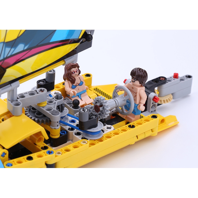 Compatible with Lego 42074 Lepin 20074 Technic Real-life Racing Yacht Building