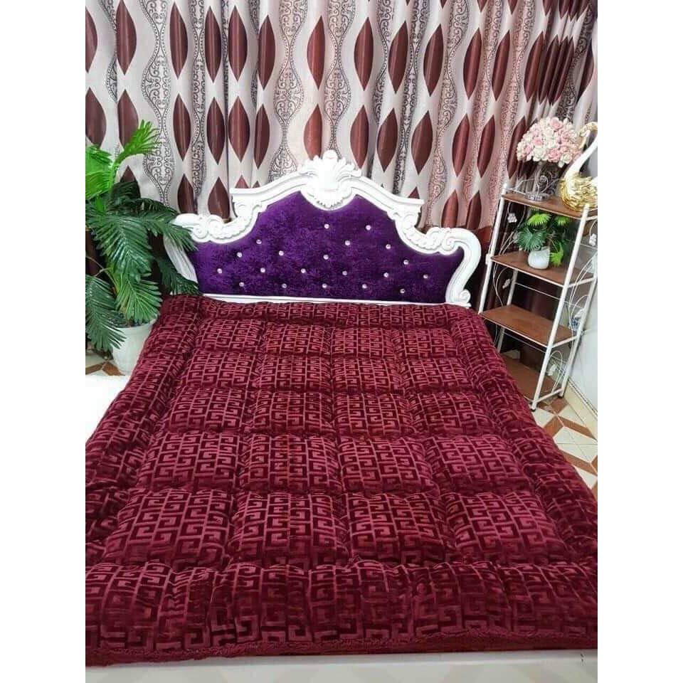 (XU HƯỚNG) ❄ Chăn Lông Cừu Xanh Rêu, Mền Bông Chữ Vạn Hàng Nhập Đại Hàn Cao Cấp - Hàng Loại 1