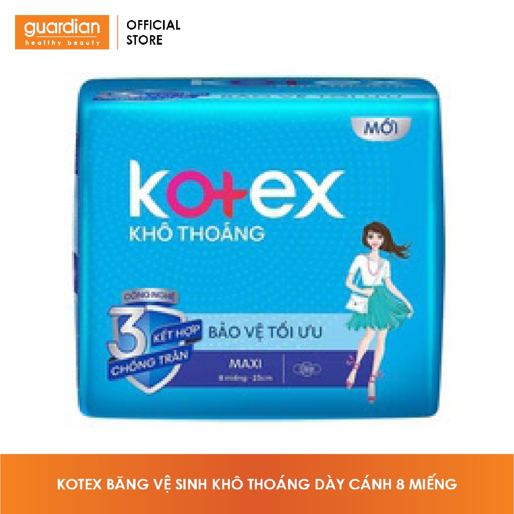 Băng vệ sinh Kotex khô thoáng dày cánh (8 miếng)