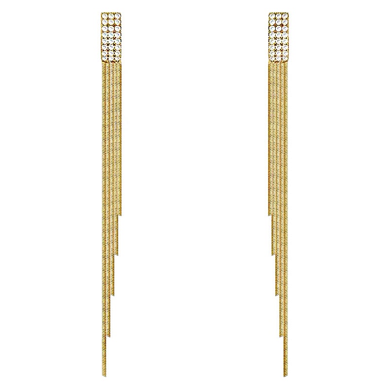 Bông tai mạ bạc dáng dài phong cách Hàn Quốc 2023