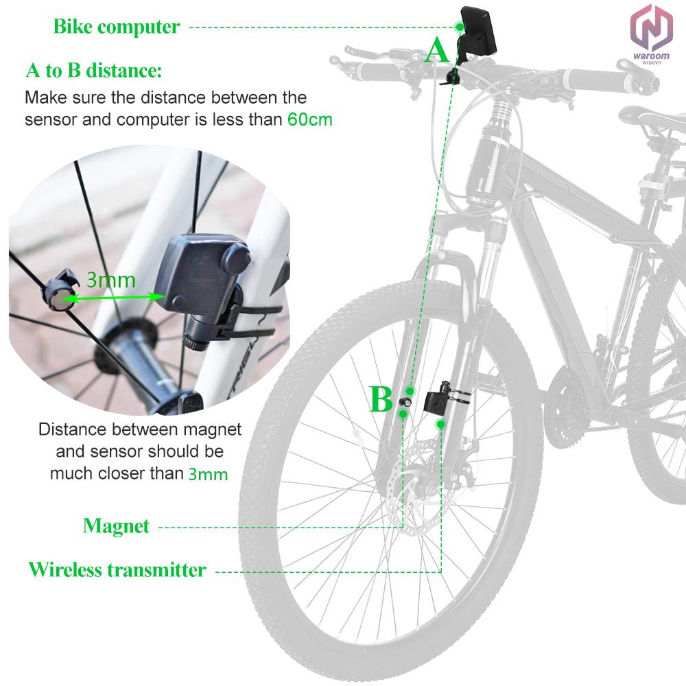 LIXADA Đồng hồ đo tốc độ không dây màn hình LCD chống thấm nước IPX6 cho xe đạp leo núi