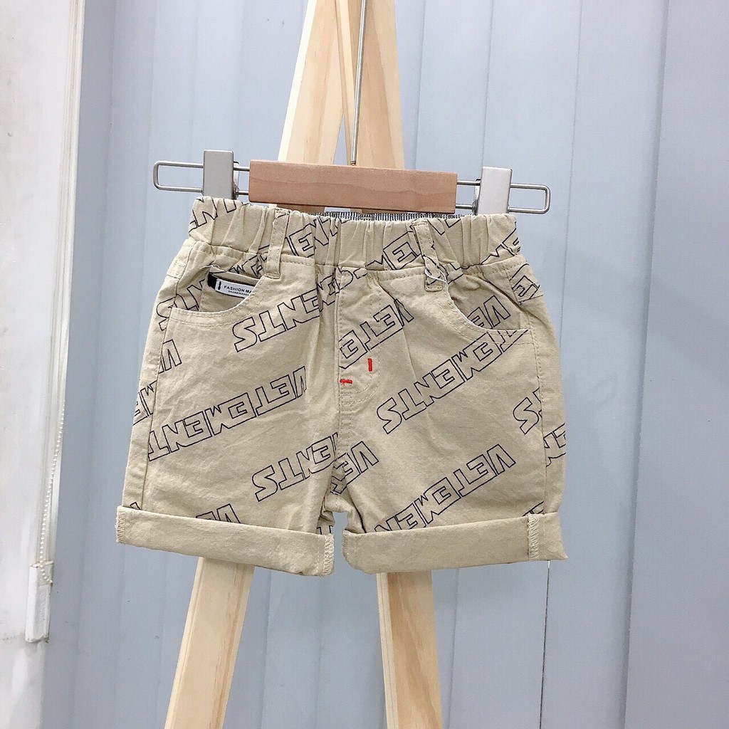 QUẦN SHORT BÉ TRAI CAYABE KAKI MÀU NÂU NHẠT VETEM ENTS