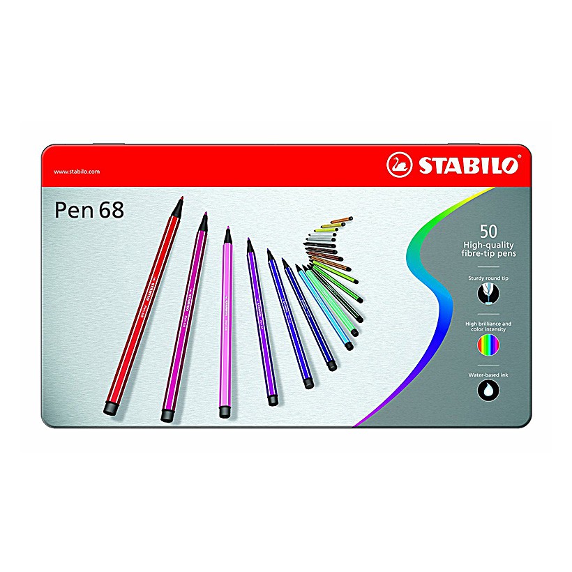 Bút lông STABILO Pen 68 50 cây + sách tô màu STABILO SVCB (PN6850MB)