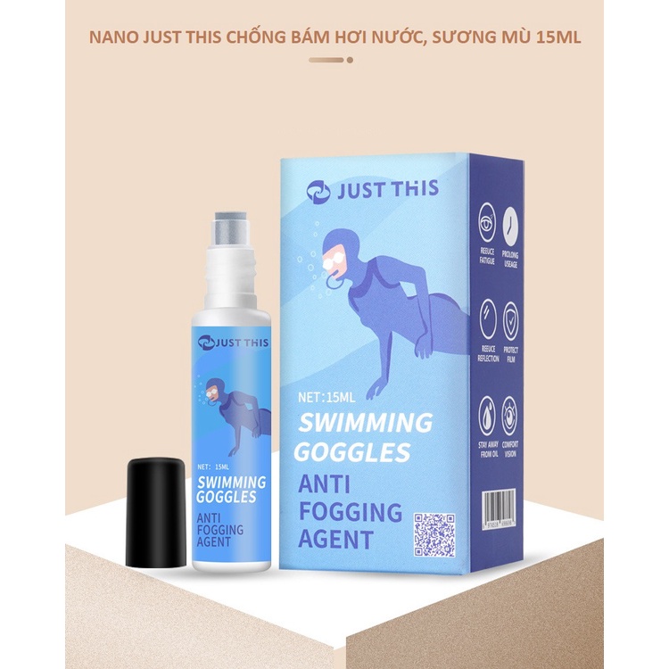 Dung dịch nano Just This chống bám hơi nước, sương mù đa năng 15ml phù hợp mọi loại gương, kính - Tặng kèm khăn lau
