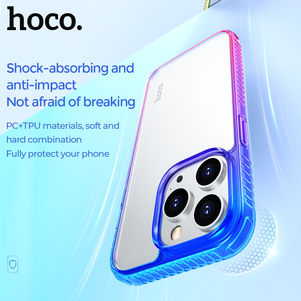 Ốp điện thoại HOCO. silicone dẻo nhám trong suốt chống sốc chống bám vân tay thích hợp cho iPhone 14Pro 14Max 14ProMax